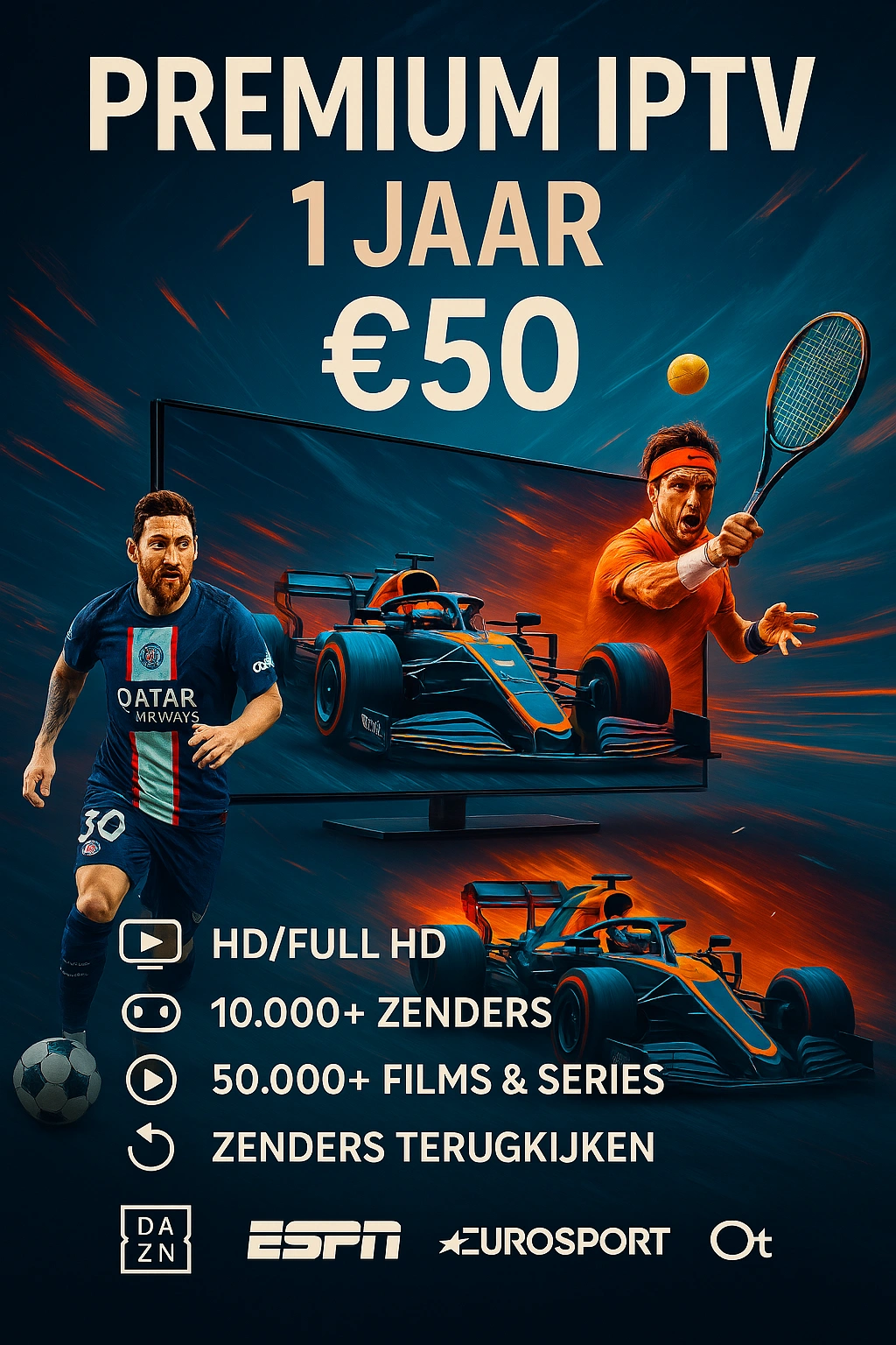 Premium IPTV 1 Jaar Abonnement