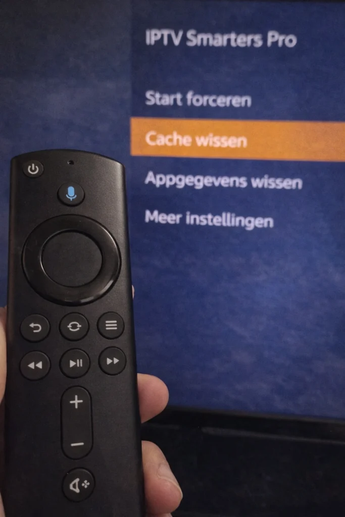 Cache wissen IPTV Smarters Pro op Firestick