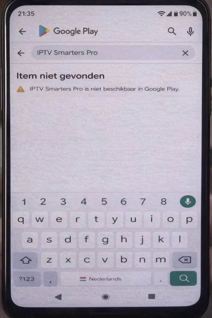 IPTV Smarters Pro niet beschikbaar in Google Play Store