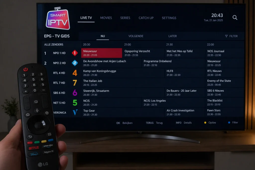 Smart IPTV geïnstalleerd op LG webOS Smart TV