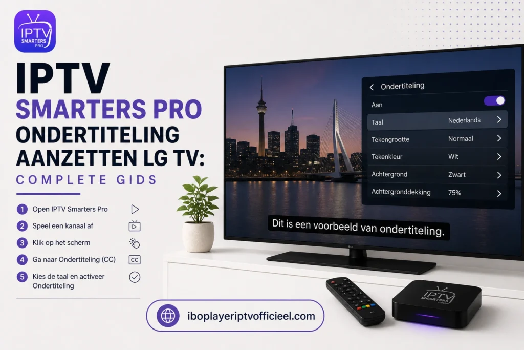 IPTV Smarters Pro ondertiteling aanzetten LG TV